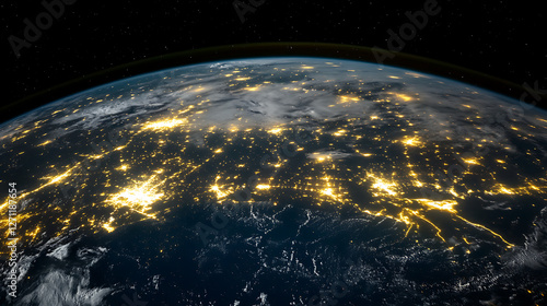 City Lights from Space View Nighttime Earth Observation Cities Glow at Night on Earth
