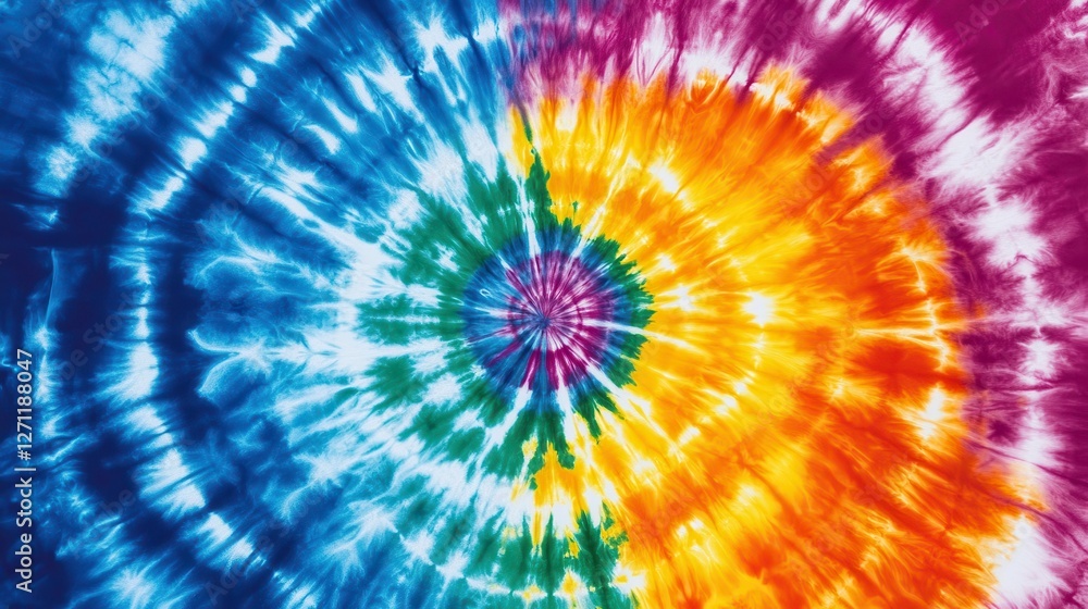 Vibrant Swirling Tie Dye Fabric Design
