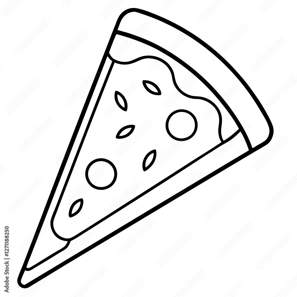 Retro Pizza Line Art Graphic Retro Pizza Line Art Graphic