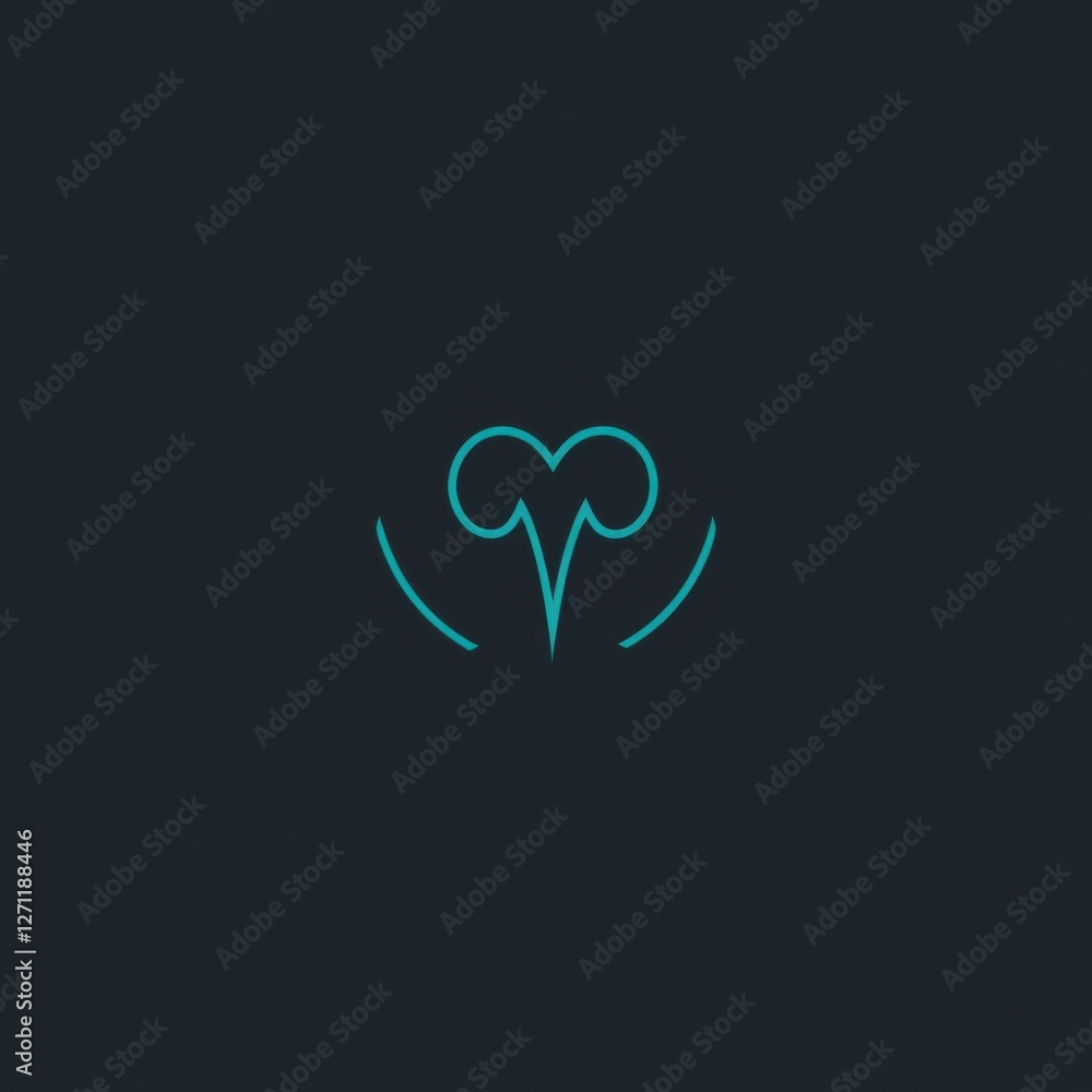 Stylish heartbeat logo, vector-style, teal and dark gray, corporate branding and health concept Stylish heartbeat logo, vector-style, teal and dark gray, corporate branding and health concept