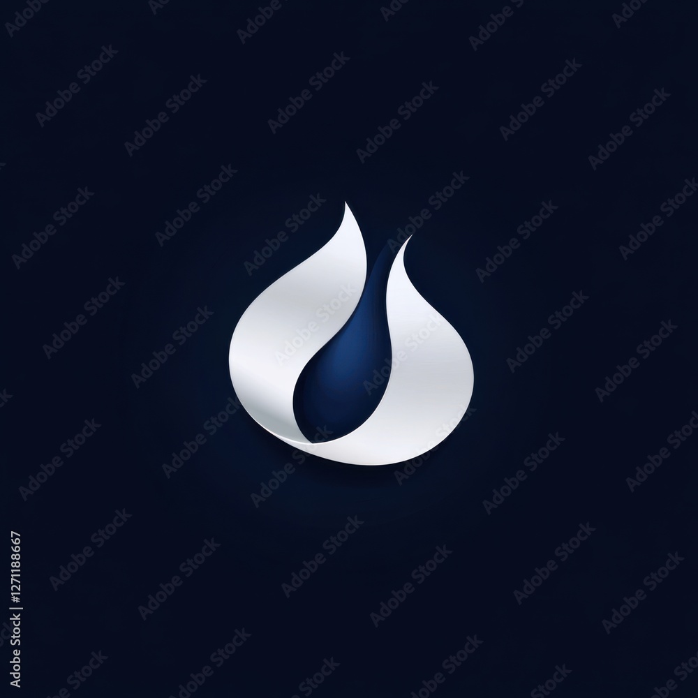 Sophisticated vector logo with fluid water droplet icon and modern font, deep blue and icy white, corporate branding and sustainability Sophisticated vector logo with fluid water droplet icon and modern font, deep blue and icy white, corporate branding and sustainability