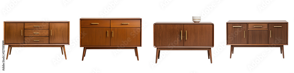Collection of Sleek and Versatile Mid Century Inspired Wooden Cabinets Credenzas and Sideboards Suitable for Modern Living Rooms Dining Rooms Offices and Bedrooms