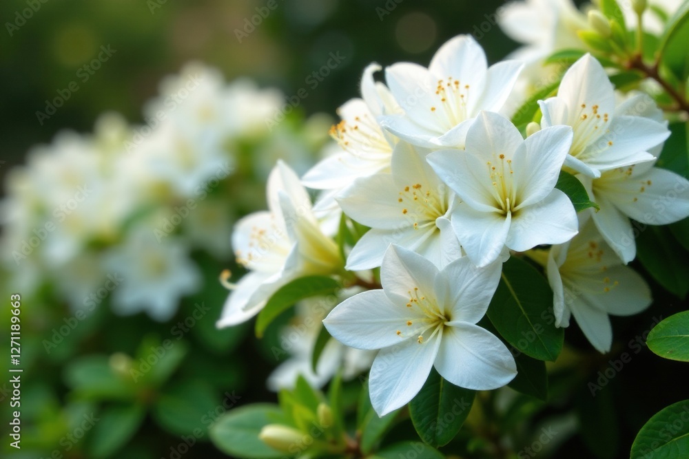 White azalea flowers cascading down a low shrub, garden flowers, flower arrangements, flowers White azalea flowers cascading down a low shrub, garden flowers, flower arrangements, flowers