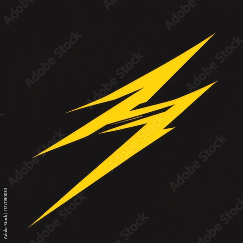 Sharp angular thunderbolt logo, vector style, yellow and black, corporate branding and power symbol photo