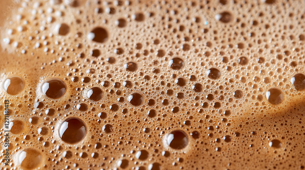 Close-Up of Brown Coffee Foam Texture Close-Up of Brown Coffee Foam Texture