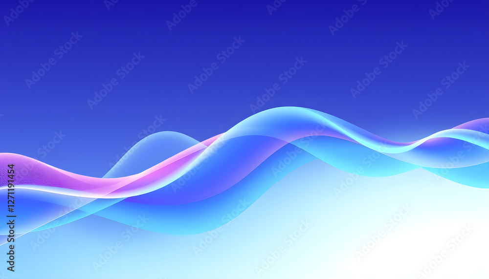 Fototapeta premium Abstract waves in blue and purple creating a cool wallpaper aesthetic
