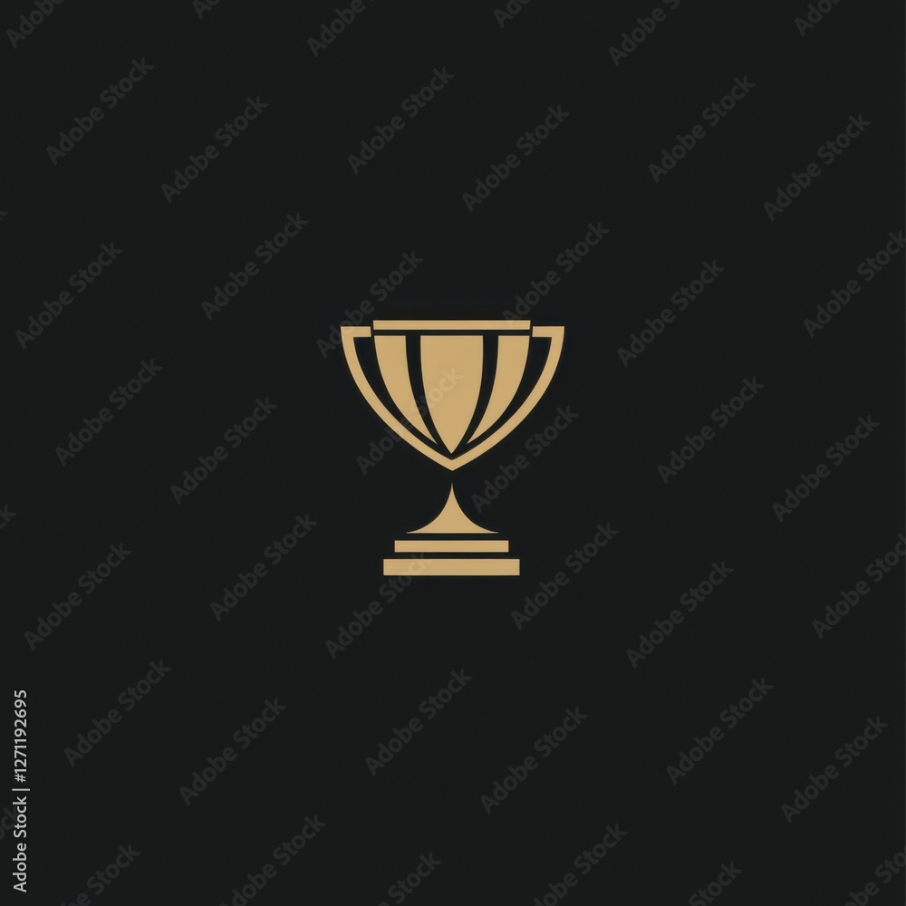 Sophisticated vector logo featuring minimalist trophy icon and modern serif font, gold and black, corporate excellence Sophisticated vector logo featuring minimalist trophy icon and modern serif font, gold and black, corporate excellence