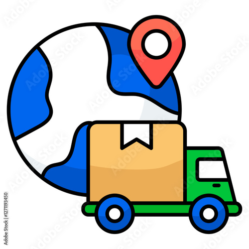 A perfect design icon of global delivery location