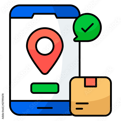 Perfect design icon of mobile parcel location