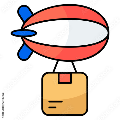 An icon design of airship delivery
