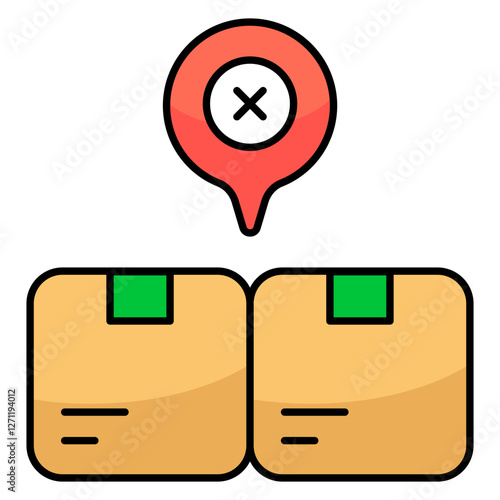 Modern design icon of wrong parcel location