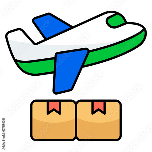 Unique design icon of air cargo