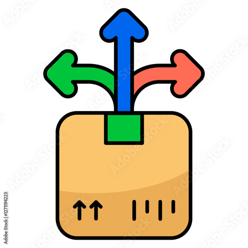 Editable design icon of parcel directions