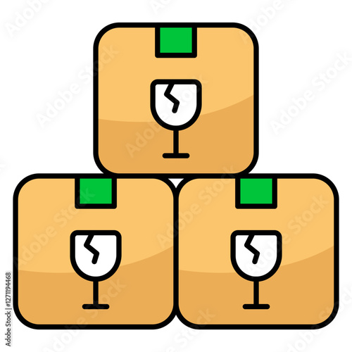 Modifiable icon of fragile parcel