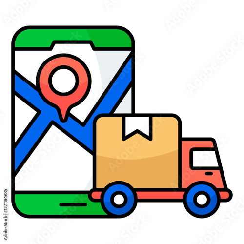 Perfect design icon of mobile cargo location