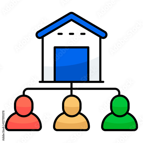 Flat design icon of warehouse manager