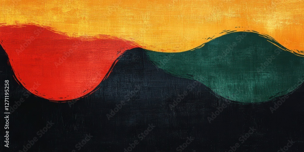 Abstract minimalistic African Background Art Red, Yellow, Green, and Black Abstract minimalistic African Background Art Red, Yellow, Green, and Black