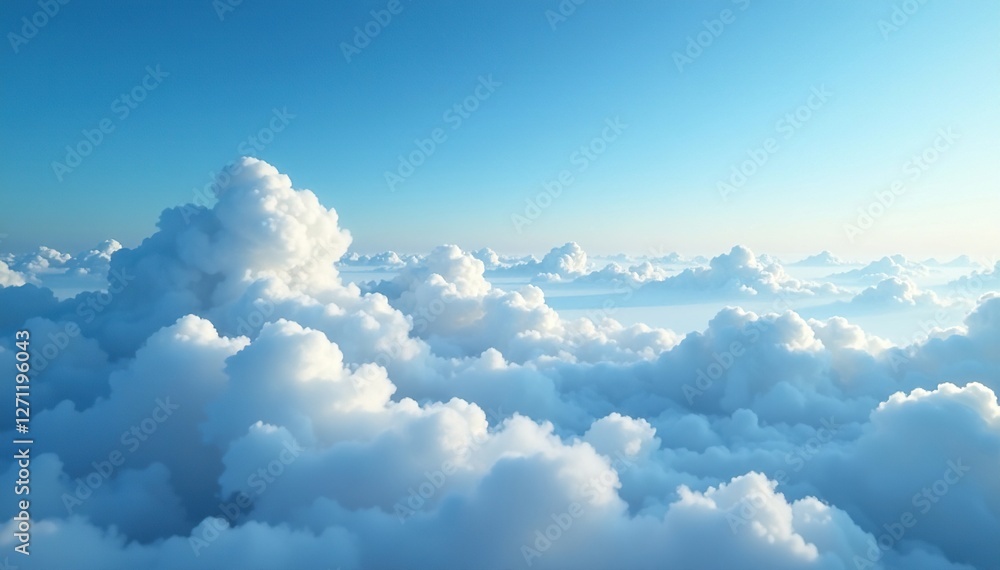 Softly descending clouds veil the blue expanse, atmosphere, landscape, horizon Softly descending clouds veil the blue expanse, atmosphere, landscape, horizon