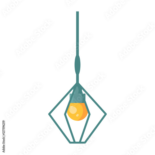 Modern minimalist hanging light fixture with geometric metal shade.