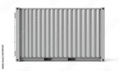 Wallpaper Mural gray cargo container mockup with corrugated design, ideal for shipping and storage. This versatile container can be used in various industrial settings Torontodigital.ca