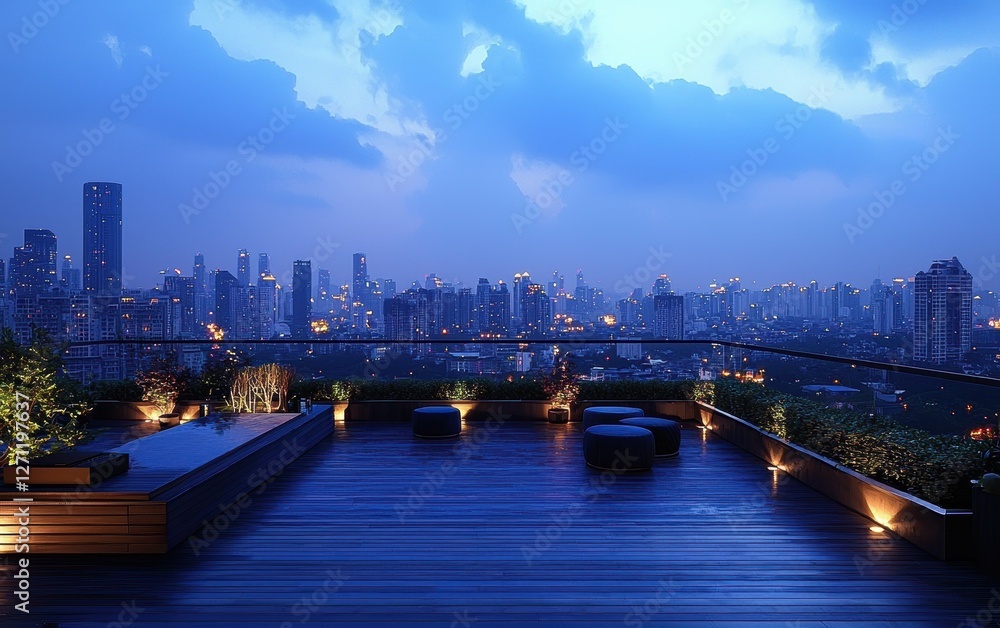 Obraz premium Rooftop view of a sprawling urban landscape