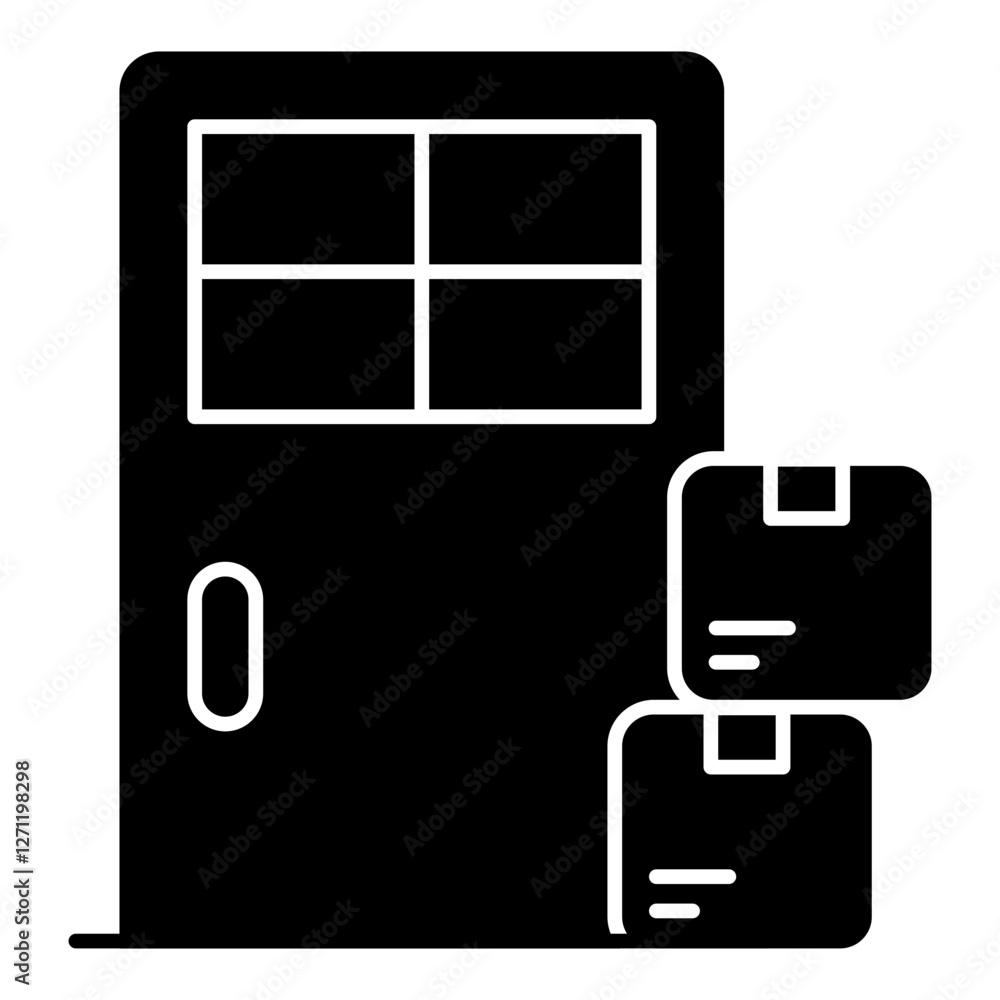 Conceptual design icon of door delivery Conceptual design icon of door delivery