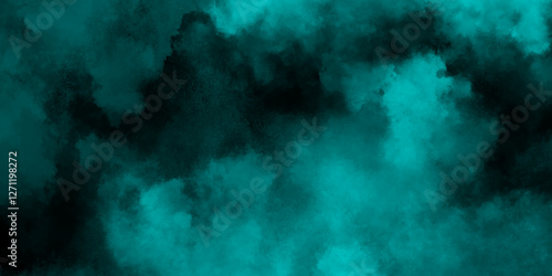 Black and teal pastel smoke abstract beautiful Background. Watercolor 5ea green grunge abstract painting stylist charming modern texture. Seamless Blue deep sea grunge texture vintage background.