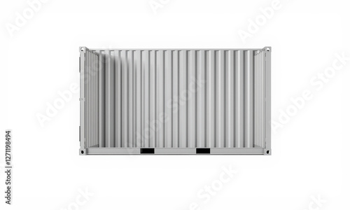 Wallpaper Mural top view of gray cargo container with corrugated design, showcasing its empty interior and sturdy structure. Ideal for shipping and storage solutions Torontodigital.ca
