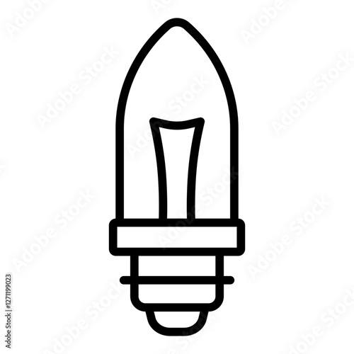 Slender and elegant candle shaped light bulb outline icon for decorative lighting