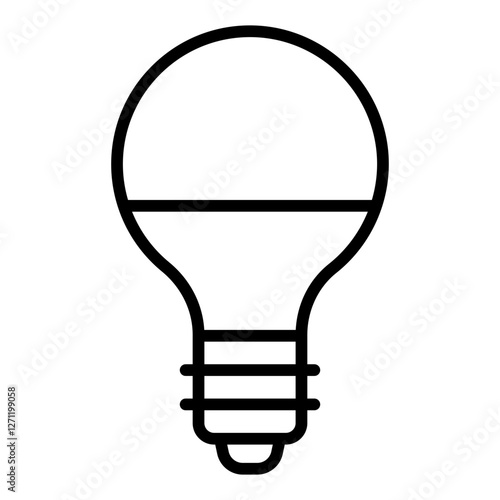 Sleek LED light bulb outline icon with a modern, efficient design