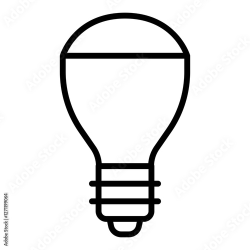 Compact fluorescent light bulb outline icon for energy conscious illumination