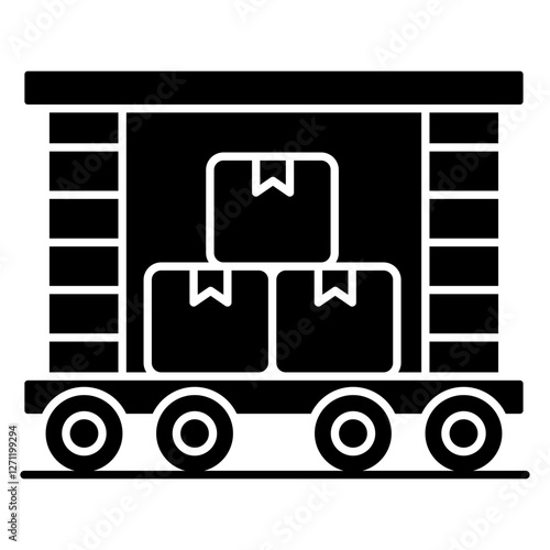 A unique design icon of cargo train