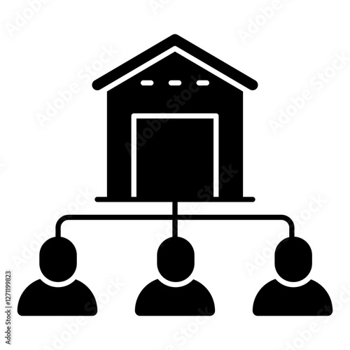 Flat design icon of warehouse manager