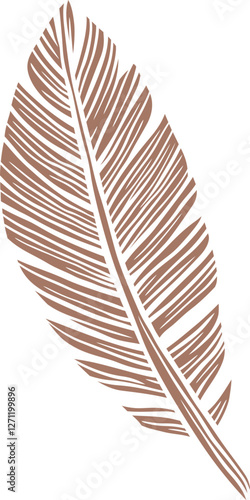 Mocha mousse color Feather Vector Illustration