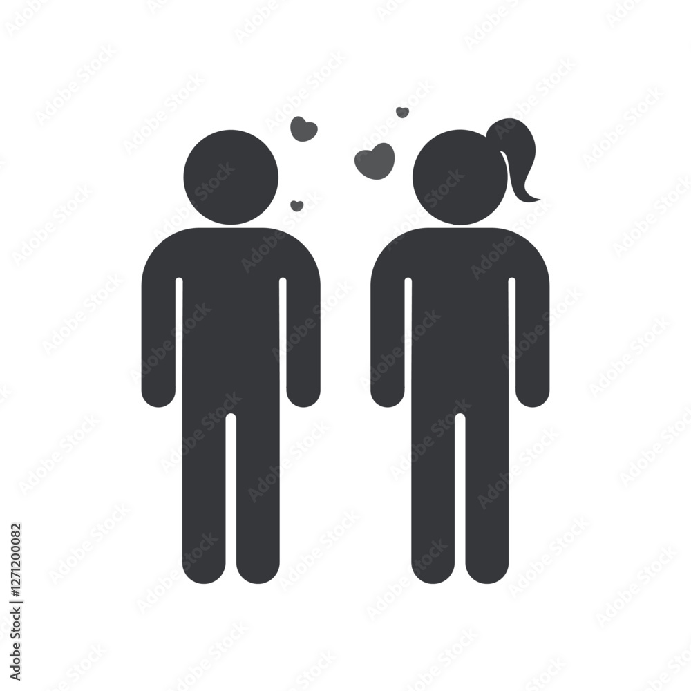 Isolated pictogram man and woman falling in love, couple girl and boy loving Isolated pictogram man and woman falling in love, couple girl and boy loving