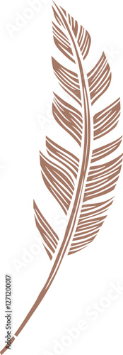 Mocha mousse color Feather Vector Illustration