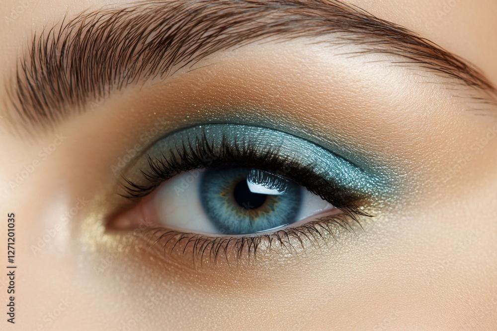Obraz premium Stunning Teal Eyeshadow Look
