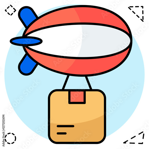 An icon design of airship delivery