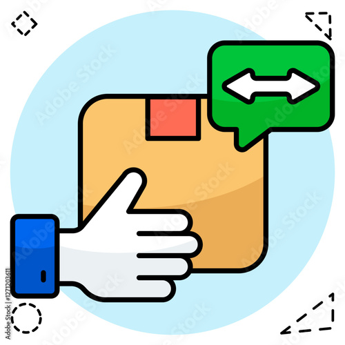 Editable design icon of giving parcel