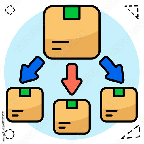 Editable design icon of parcel directions