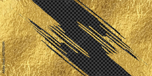 Realistic vector golden background. Shiny gold horizontal backdrop. Glittering backround. Shining luxury banner template. Shimmer backdrop