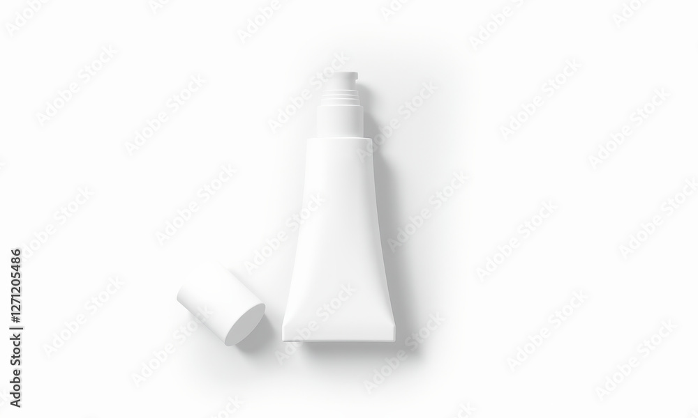 clean and modern cosmetic tube mockup with cap, ideal for branding and design presentations. minimalist design emphasizes versatility and elegance clean and modern cosmetic tube mockup with cap, ideal for branding and design presentations. minimalist design emphasizes versatility and elegance
