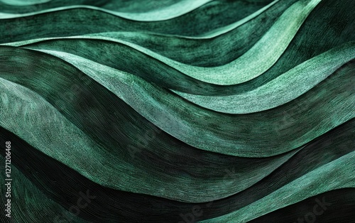 Abstract hunter green textured waves background mockup Saint Patricks Day