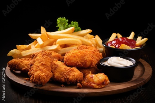 Wallpaper Mural Unhealthy junk meal fried chicken fries and nuggets Torontodigital.ca