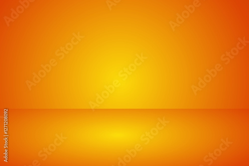 Empty orange studio room, used as background for display your products