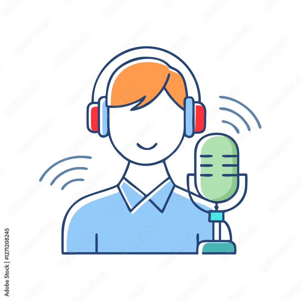 podcast host icon, podcast host vector illustration-simple illustration of podcast host, perfect for podcast host logos and icons podcast host icon, podcast host vector illustration-simple illustration of podcast host, perfect for podcast host logos and icons
