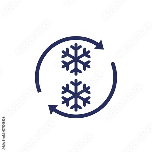 refreezing icon with arrows, vector