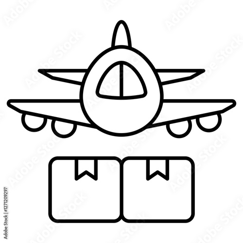 Unique design icon of air cargo