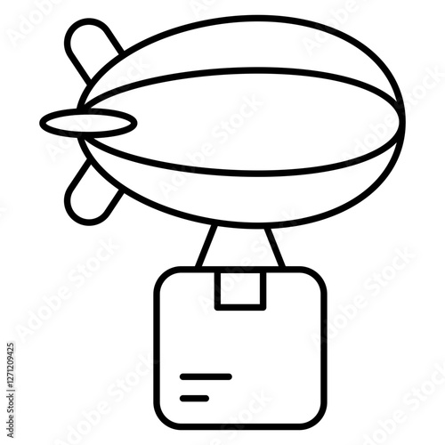 An icon design of airship delivery