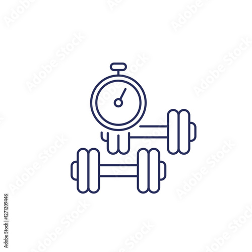 workout time line icon on white